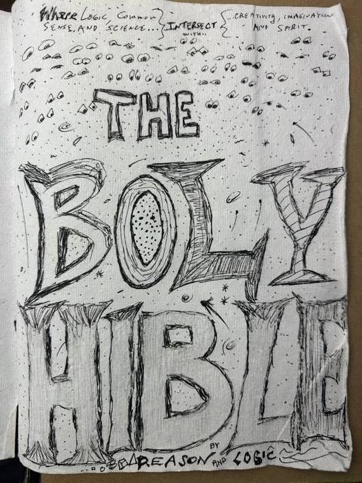 The hand-drawn cover of The Boly Hible